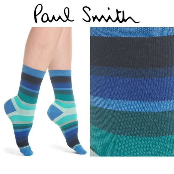 Paul Smith Geraldine Degrade Crew Socks in Blue - Picture 1 of 5